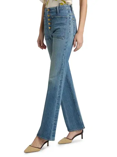 Ulla Johnson Women's Stretch Lou Kick Flared Jeans - Danube - Size 32 | Thumbnail 4