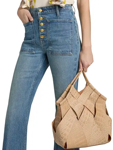 Ulla Johnson Women's Stretch Lou Kick Flared Jeans - Danube - Size 32 | Thumbnail 6