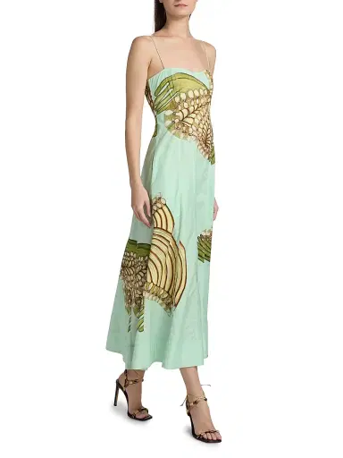 Ulla Johnson Women's Anna Zemankova Vesela Printed Cotton Cami Midi-Dress - Water Blossoms | Thumbnail 2 Ulla Johnson Women's Anna Zemankova Vesela Printed Cotton Cami Midi-Dress - Water Blossoms | Thumbnail 2