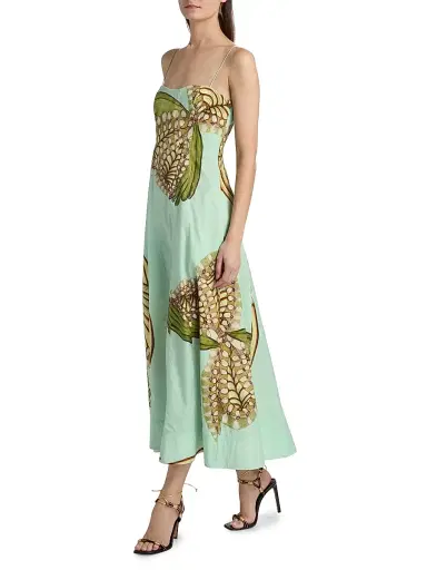 Ulla Johnson Women's Anna Zemankova Vesela Printed Cotton Cami Midi-Dress - Water Blossoms | Thumbnail 4 Ulla Johnson Women's Anna Zemankova Vesela Printed Cotton Cami Midi-Dress - Water Blossoms | Thumbnail 4