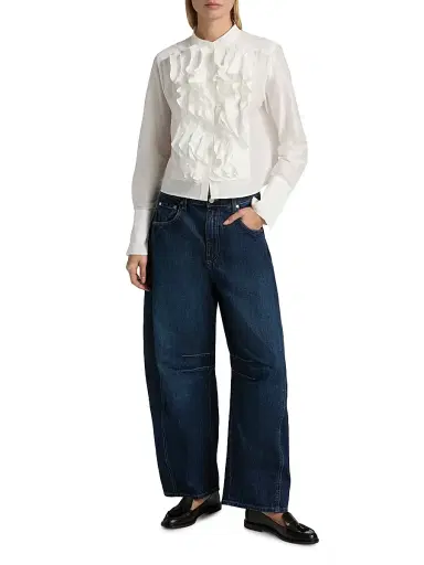 TWP Women's Patti Ruffled Cotton-Silk Blouse | Thumbnail 2 TWP Women's Patti Ruffled Cotton-Silk Blouse | Thumbnail 2