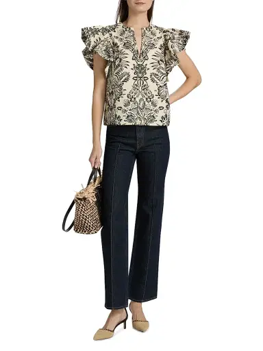 Ulla Johnson Women's Agatha Pintuck Straight-Leg Jeans - Tigris - Size 32 | Thumbnail 2