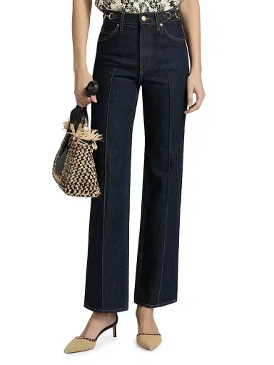 Ulla Johnson Women's Agatha Pintuck Straight-Leg Jeans - Tigris - Size 32 | Thumbnail 3