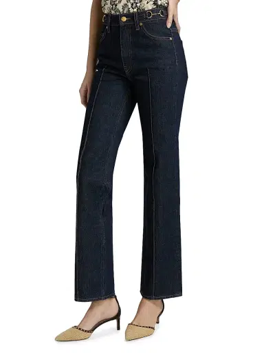 Ulla Johnson Women's Agatha Pintuck Straight-Leg Jeans - Tigris - Size 32 | Thumbnail 4