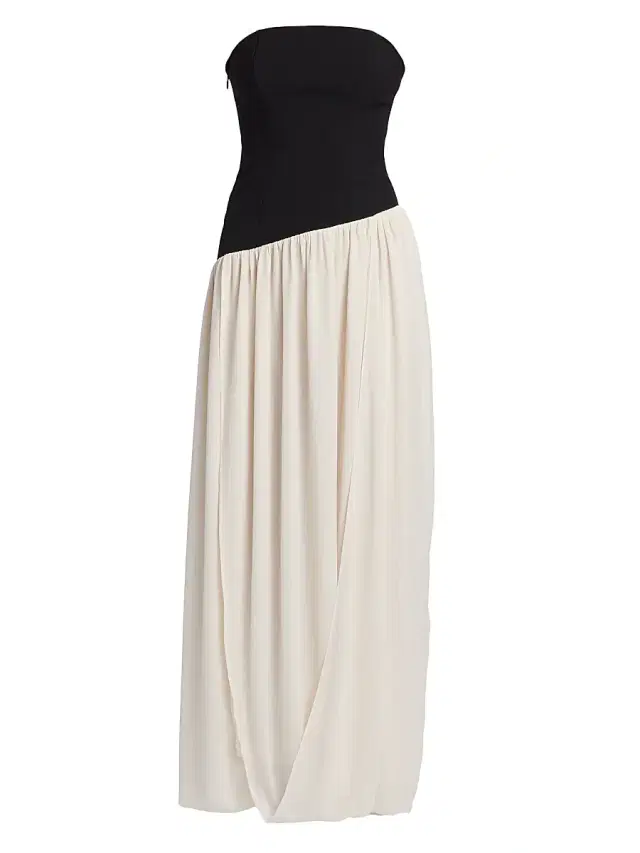 Ronny Kobo Women's Ballad Colorblocked Strapless Maxi Dress - Black