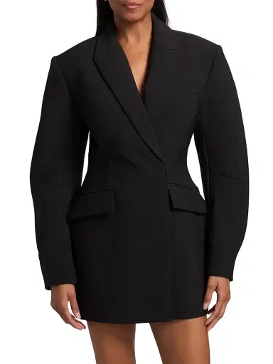 Ronny Kobo Women's Jo Blazer Minidress - Black | Thumbnail 3