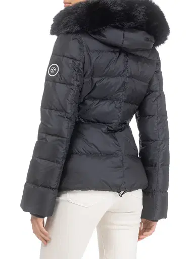 Gorski Women's Apres-Ski Jacket with Detachable Toscana Lamb Hood Trim - Black | Thumbnail 4 Gorski Women's Apres-Ski Jacket with Detachable Toscana Lamb Hood Trim - Black | Thumbnail 4