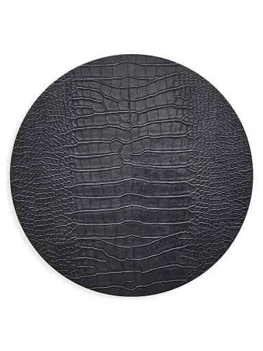 Kim Seybert Crocodile-Embossed Placemat - Charcoal | Thumbnail 1