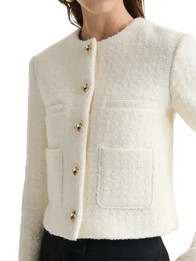 Altuzarra Women's Beanie Bouclé Jacket - Ivory - Size 12 | Thumbnail 5 Altuzarra Women's Beanie Bouclé Jacket - Ivory - Size 12 | Thumbnail 5