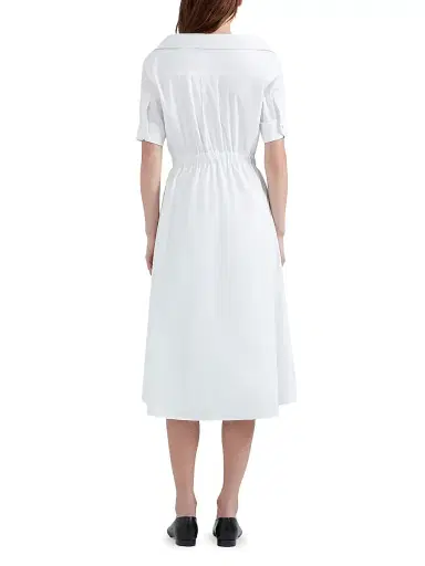 Altuzarra Women's Lydia Stretch-Cotton Midi-Dress - Optic White - Size 12 | Thumbnail 5