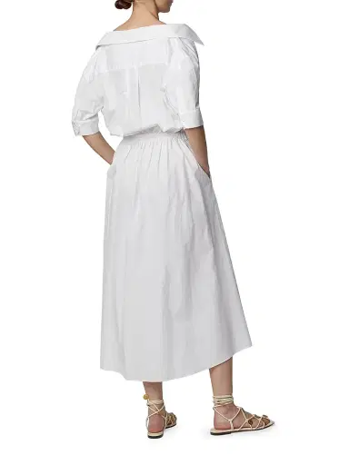 Altuzarra Women's Lydia Stretch-Cotton Midi-Dress - Optic White - Size 12 | Thumbnail 7