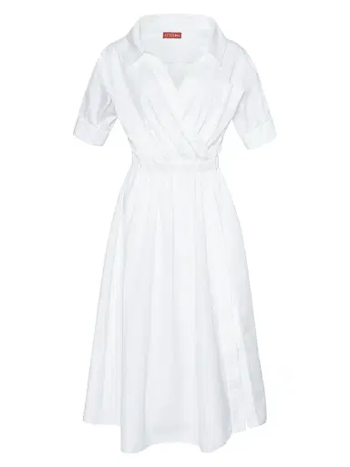 Altuzarra Women's Lydia Stretch-Cotton Midi-Dress - Optic White - Size 12 | Thumbnail 1