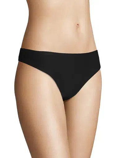 Chantelle Women's Soft Stretch Seamless Regular Rise Thong - Black | Thumbnail 4 Chantelle Women's Soft Stretch Seamless Regular Rise Thong - Black | Thumbnail 4