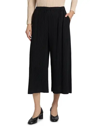 Pleats Please Issey Miyake Women's Wool-Blend Pleats Pants - Black | Thumbnail 3 Pleats Please Issey Miyake Women's Wool-Blend Pleats Pants - Black | Thumbnail 3