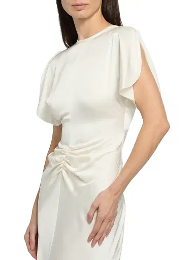 Victoria Beckham Women's Satin Gathered Waist Maxi Dress | Thumbnail 6 Victoria Beckham Women's Satin Gathered Waist Maxi Dress | Thumbnail 6