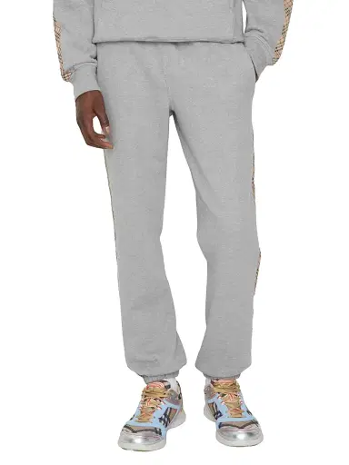 Burberry Men's Sid Check Cotton Sweatpants - Pale Grey Melange - Size XXL | Thumbnail 3 Burberry Men's Sid Check Cotton Sweatpants - Pale Grey Melange - Size XXL | Thumbnail 3