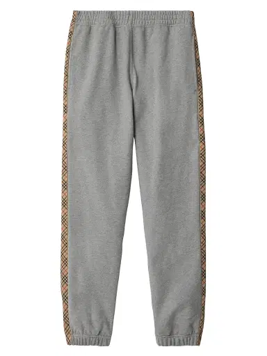 Burberry Men's Sid Check Cotton Sweatpants - Pale Grey Melange - Size XXL | Thumbnail 1 Burberry Men's Sid Check Cotton Sweatpants - Pale Grey Melange - Size XXL | Thumbnail 1