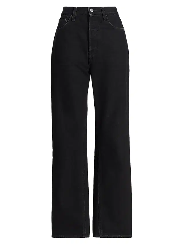 Toteme Women's Twisted Seam Straight-Leg Jeans - Faded Black