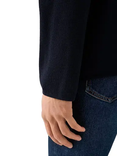 Eton Men's Merino Wool Knit Cardigan - Navy - Size XL | Thumbnail 5