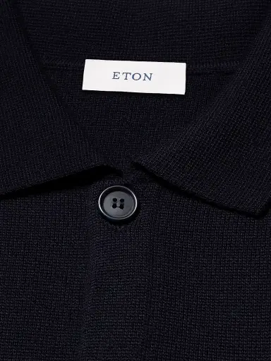 Eton Men's Merino Wool Knit Cardigan - Navy - Size XL | Thumbnail 6