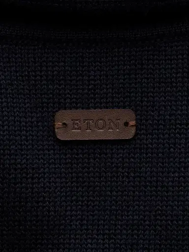 Eton Men's Merino Wool Knit Cardigan - Navy - Size XL | Thumbnail 8