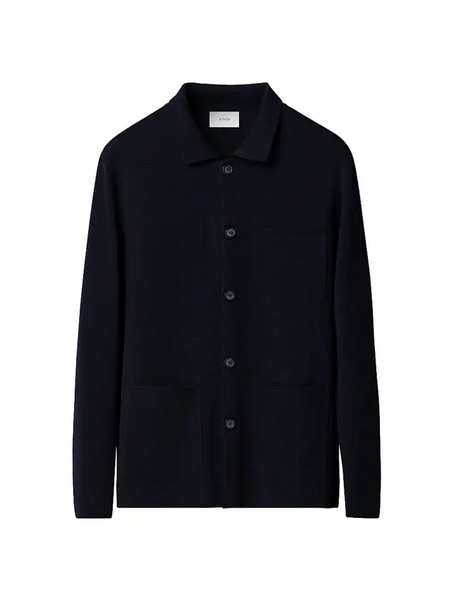 Men's Merino Wool Knit Cardigan - Navy