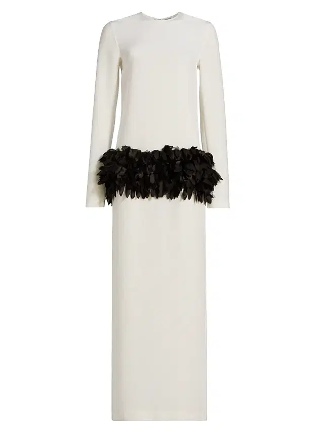 Toteme Women's Petal Long-Sleeve Maxi Dress - Off White
