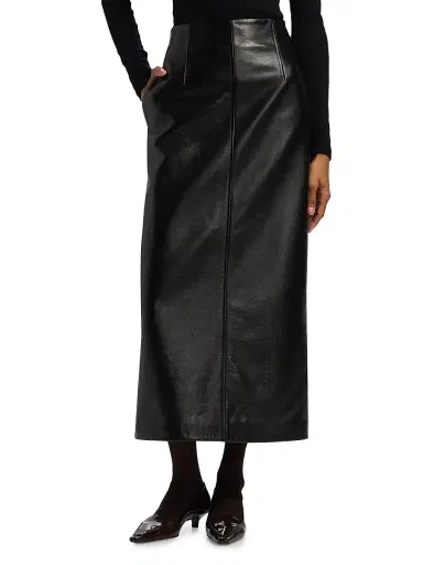 TOTEME Women's Grained Leather Pencil Skirt - Black - Size 4 | Thumbnail 3 TOTEME Women's Grained Leather Pencil Skirt - Black - Size 4 | Thumbnail 3