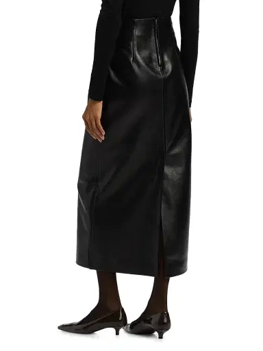 TOTEME Women's Grained Leather Pencil Skirt - Black - Size 4 | Thumbnail 5 TOTEME Women's Grained Leather Pencil Skirt - Black - Size 4 | Thumbnail 5