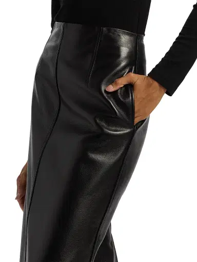 TOTEME Women's Grained Leather Pencil Skirt - Black - Size 4 | Thumbnail 6 TOTEME Women's Grained Leather Pencil Skirt - Black - Size 4 | Thumbnail 6