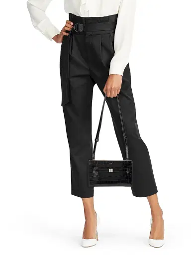 Toteme Women's Belted Croco-Embossed Leather Crossbody Bag - Black | Thumbnail 3