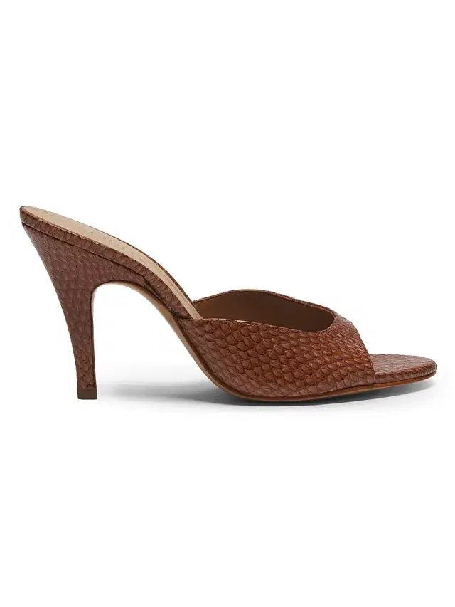 Schutz Women's Clea 0MM Snake-Embossed Leather Sandals - Miele