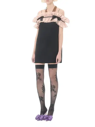 Valentino Garavani Women's Crepe Couture Short Dress - Black Pink - Size 6 | Thumbnail 7 Valentino Garavani Women's Crepe Couture Short Dress - Black Pink - Size 6 | Thumbnail 7