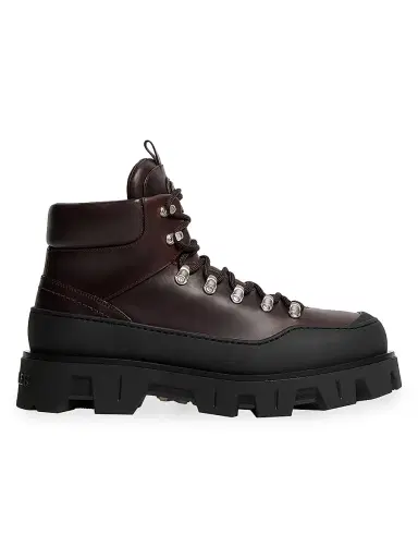 Moncler Men's Peak Trek Boots in Leather - Brown | Thumbnail 1 Moncler Men's Peak Trek Boots in Leather - Brown | Thumbnail 1