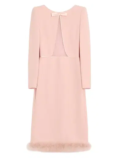 Valentino Garavani Women's Cady Couture Midi Dress with Feathers - Rose - Size 10 | Thumbnail 1 Valentino Garavani Women's Cady Couture Midi Dress with Feathers - Rose - Size 10 | Thumbnail 1