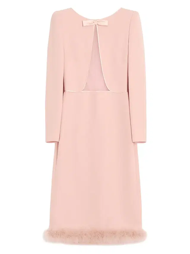 Valentino Garavani Women's Cady Couture Midi Dress with Feathers - Rose