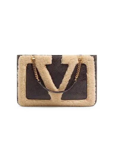 Valentino Garavani Women's Viva Superstar Small Sheepskin Shopping Bag - Brown Beige | Thumbnail 1 Valentino Garavani Women's Viva Superstar Small Sheepskin Shopping Bag - Brown Beige | Thumbnail 1