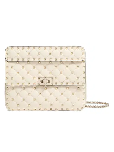 Valentino Garavani Women's Medium Nappa Rockstud Spike Shoulder Bag - Beige | Thumbnail 1 Valentino Garavani Women's Medium Nappa Rockstud Spike Shoulder Bag - Beige | Thumbnail 1