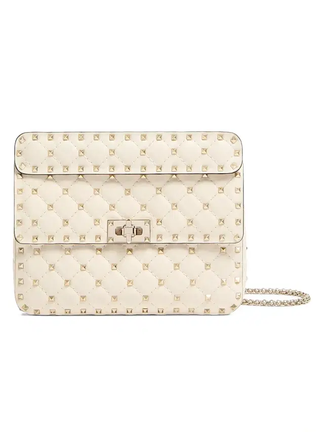 Valentino Garavani Women's  Nappa Rockstud Spike Shoulder Bag - Beige