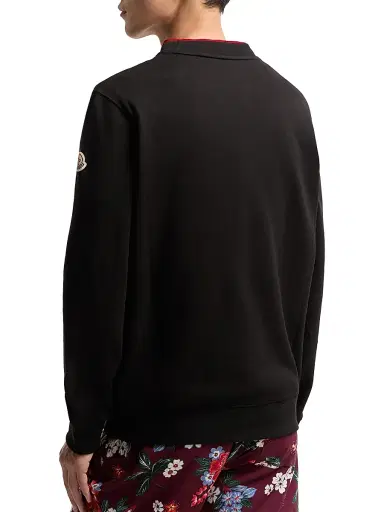 Moncler Men's Crewneck Sweatshirt in Cotton Blend - Black - Size XL | Thumbnail 3