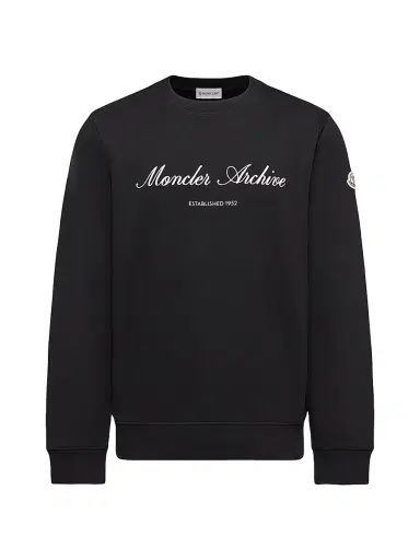 Moncler Men's Crewneck Sweatshirt in Cotton Blend - Black - Size XL | Thumbnail 1