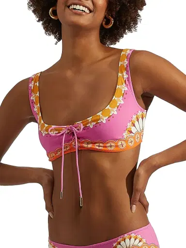 La DoubleJ Women's Sunset Bikini Top - Napoli Plates Placee Pink | Thumbnail 3 La DoubleJ Women's Sunset Bikini Top - Napoli Plates Placee Pink | Thumbnail 3