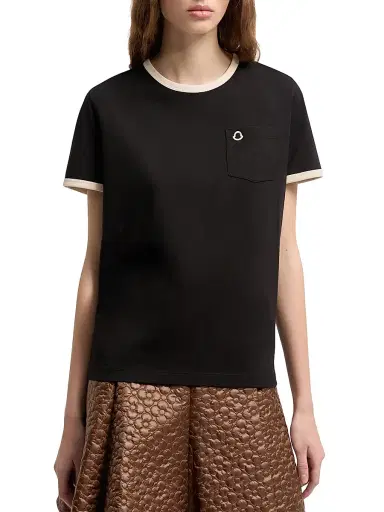 Moncler Women's Crew Neck in Cotton - Black - Size Medium | Thumbnail 2