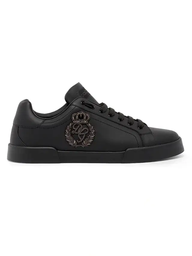 Men's Logo Leather Low-Top Sneakers - Nero