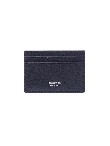 Tom Ford Men's Elongated T-Line Leather Card Case - Navy | Thumbnail 1 Tom Ford Men's Elongated T-Line Leather Card Case - Navy | Thumbnail 1