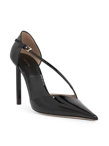 Tom Ford Women's 105MM Leather Queen Anne Pumps - Black - Size 5.5 | Thumbnail 2 Tom Ford Women's 105MM Leather Queen Anne Pumps - Black - Size 5.5 | Thumbnail 2