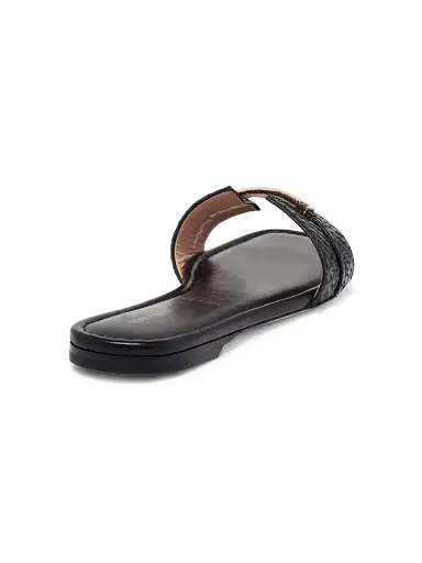 Tom Ford Women's Snake-Embossed Leather Flat Sandals - Black - Size 12 | Thumbnail 3 Tom Ford Women's Snake-Embossed Leather Flat Sandals - Black - Size 12 | Thumbnail 3