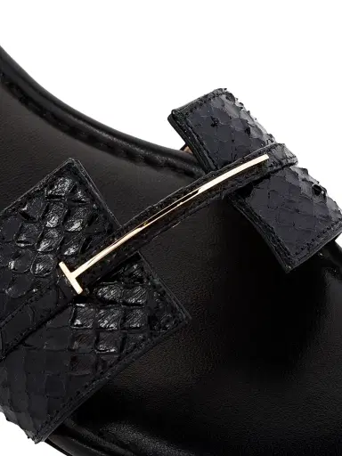 Tom Ford Women's Snake-Embossed Leather Flat Sandals - Black - Size 12 | Thumbnail 5 Tom Ford Women's Snake-Embossed Leather Flat Sandals - Black - Size 12 | Thumbnail 5