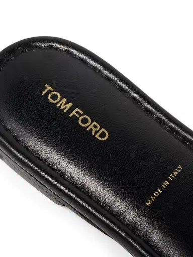 Tom Ford Women's Snake-Embossed Leather Flat Sandals - Black - Size 12 | Thumbnail 6 Tom Ford Women's Snake-Embossed Leather Flat Sandals - Black - Size 12 | Thumbnail 6