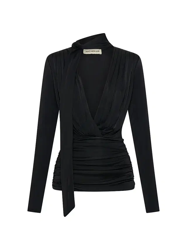 NICHOLAS Women's Marina Scarf Draped Top - Black